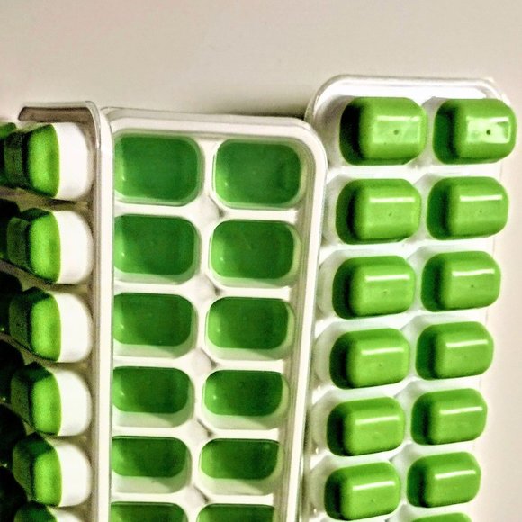 Silicone Ice Cube Freezer Trays ~ LIME ~ Set 4 Stack Trays w/Snap Lids ~ Durable - Picture 11 of 11